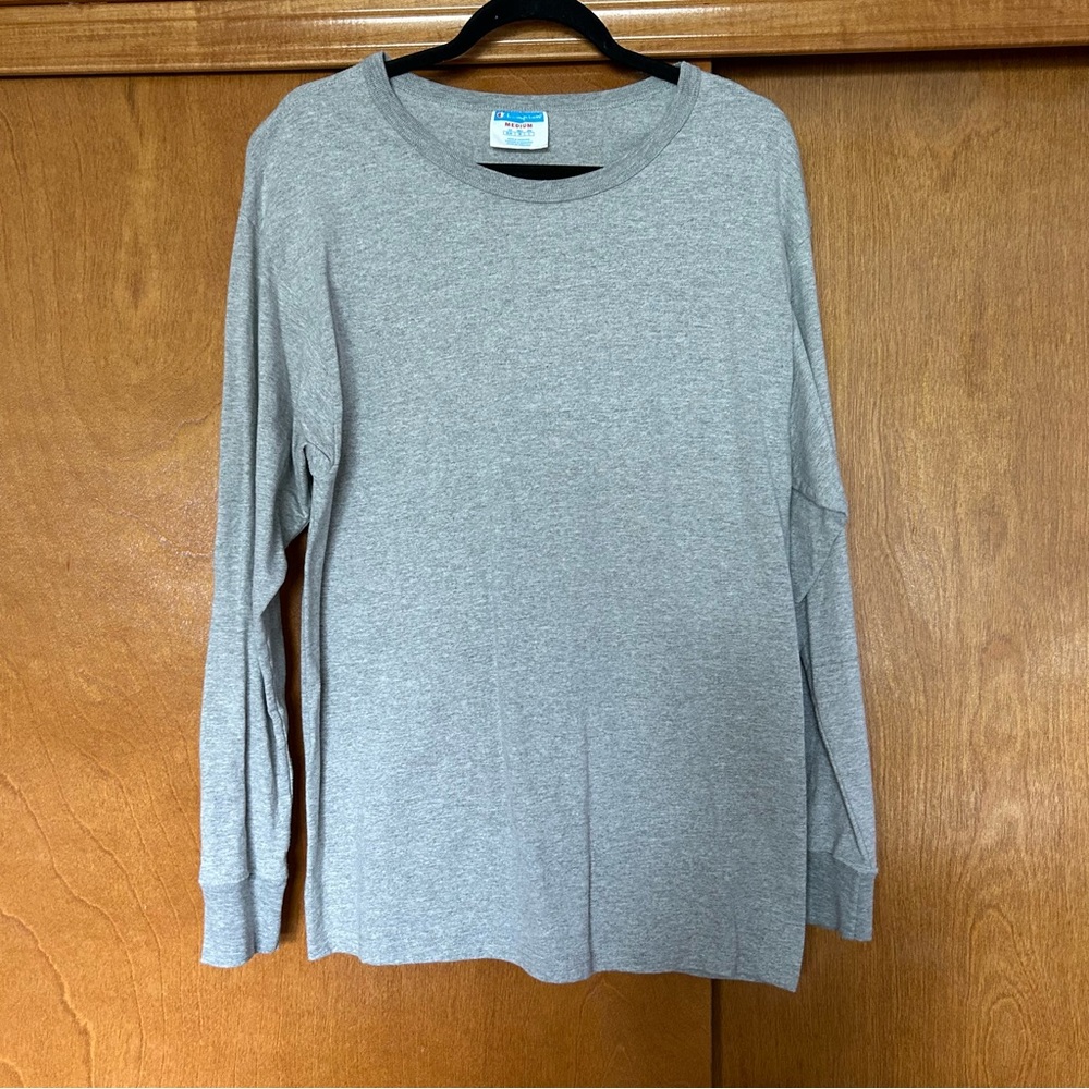 Champion Grey Long Sleeve Tee Size Medium